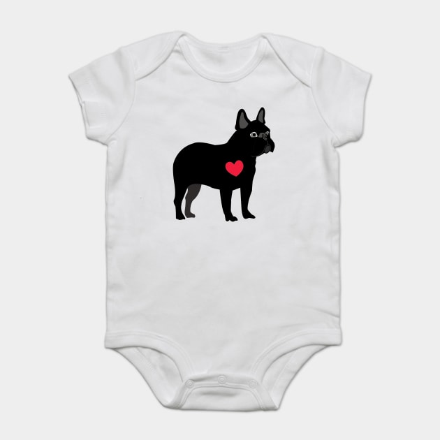 Black French Bulldog Baby Bodysuit by DickinsonDesign